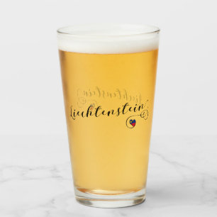 Liechtenstein-Flaggenherz Glas