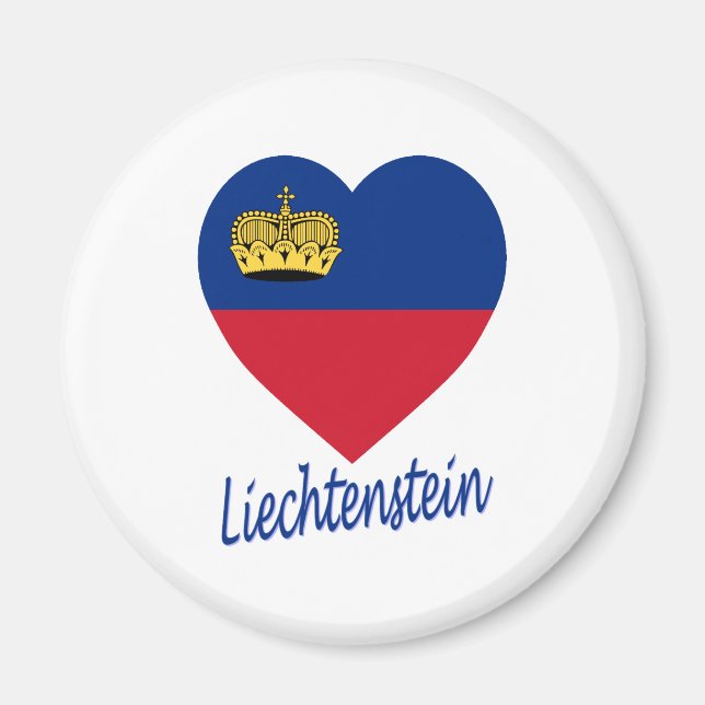 Liechtenstein-Flaggenherz Magnet (Vorne)