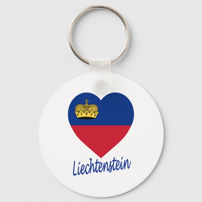 Liechtenstein-Flaggenherz Schlüsselanhänger (Vorderseite)