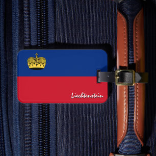 Liechtenstein Gepäckmarken, patriotische Flagge Gepäckanhänger