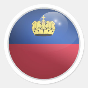 Liechtenstein-Glossy-Circle-Flag Runder Aufkleber