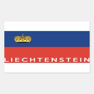 Liechtenstein-Landesflaggetextname Rechteckiger Aufkleber