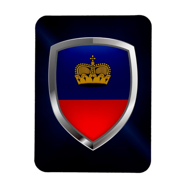 Liechtenstein Metallic Emblem Magnet (Vertikal)