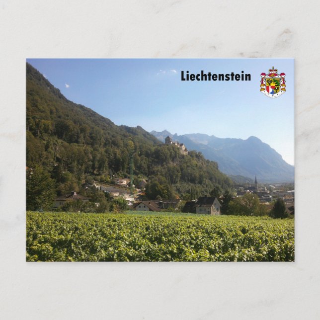 Liechtenstein mit Wappen / Liechtenstein mit Coat Postkarte (Vorderseite)