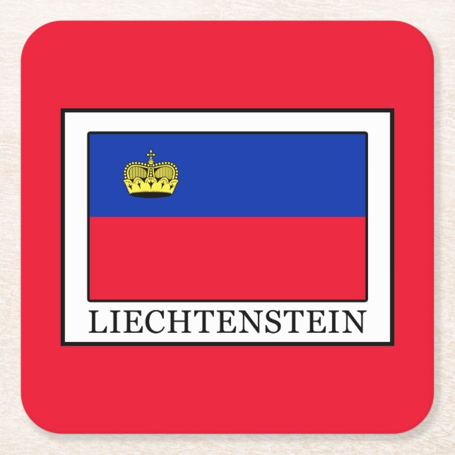 Liechtenstein Rechteckiger Pappuntersetzer (Vorderseite)