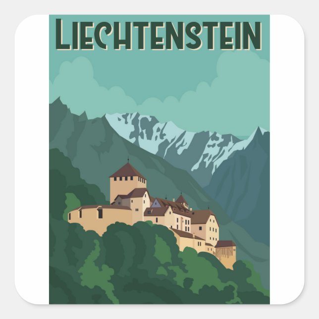 Liechtenstein Reisen Quadratischer Aufkleber (Vorderseite)