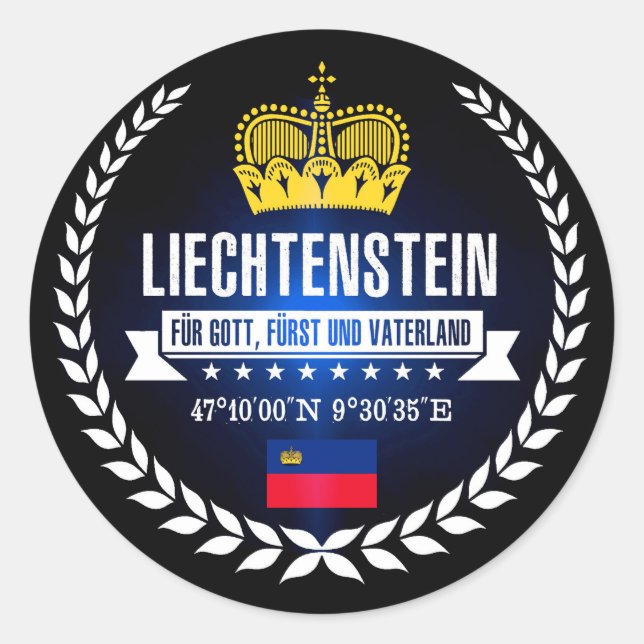 Liechtenstein Runder Aufkleber (Vorderseite)
