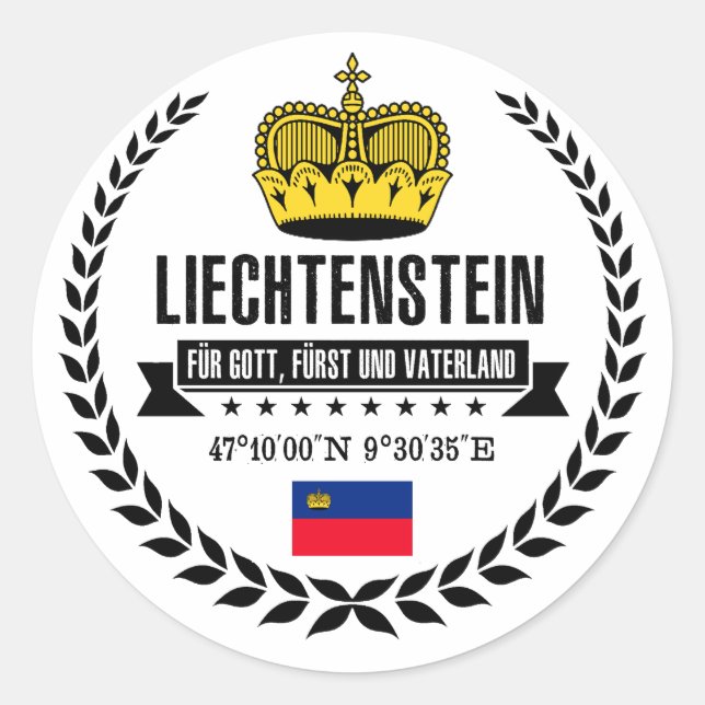 Liechtenstein Runder Aufkleber (Vorderseite)