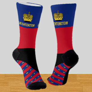 Liechtenstein Socken, Flaggenfarben / Sport Socken