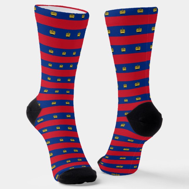 Liechtenstein Socken, patriotische Flaggenmode Socken (Gewinkelt)