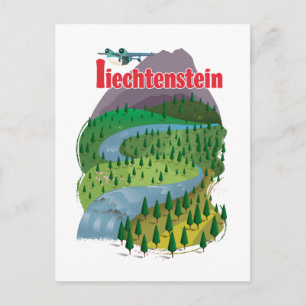 liechtenstein Travel Poster Postkarte