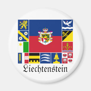 Liechtenstein u. seine Gemeinde Flaggen Magnet