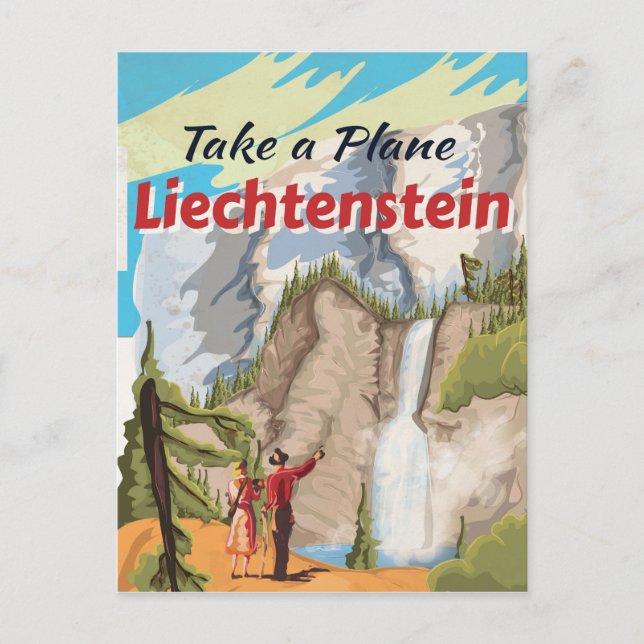 Liechtenstein Vintage Travel Poster Postkarte (Vorderseite)