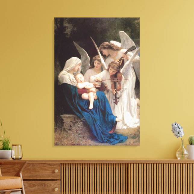 Lied der Engel (1881) von Bouguereau Leinwanddruck (Insitu (Wohnzimmer))