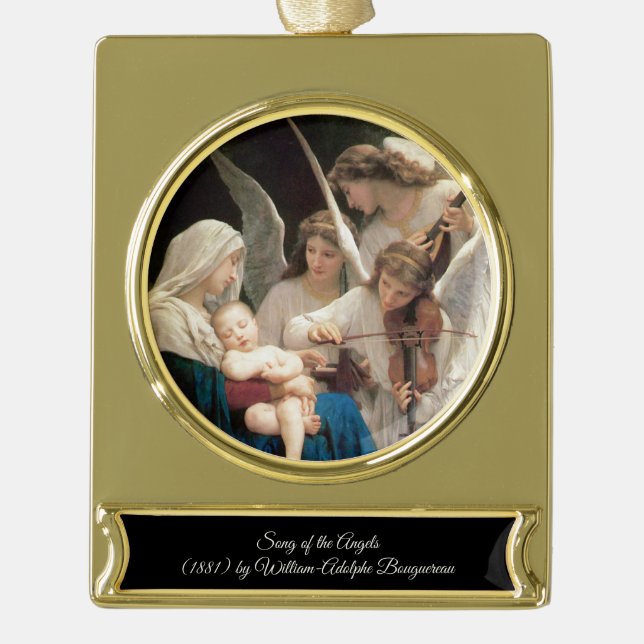 Lied der Engel Bouguereau Banner-Ornament Gold (Vorderseite)
