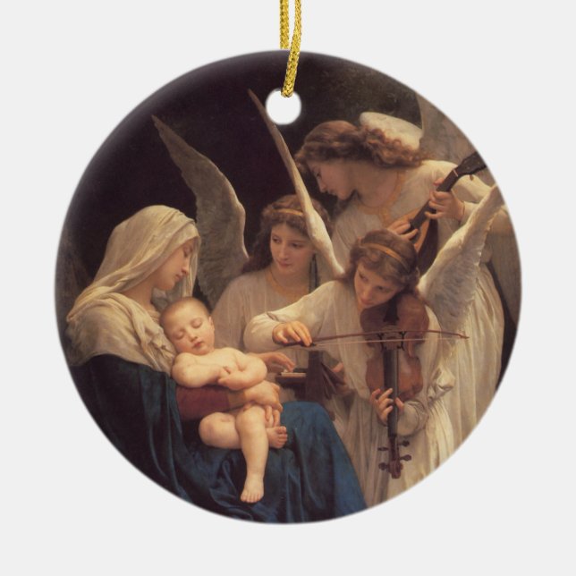 Lied der Engel Religiöse Weihnachtsfeier Keramikornament (Vorne)
