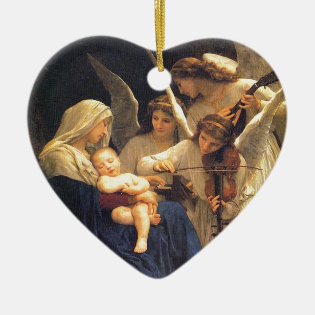 Lied der Engel, William-Adolphe Bouguereau Keramik Ornament (Vorne)