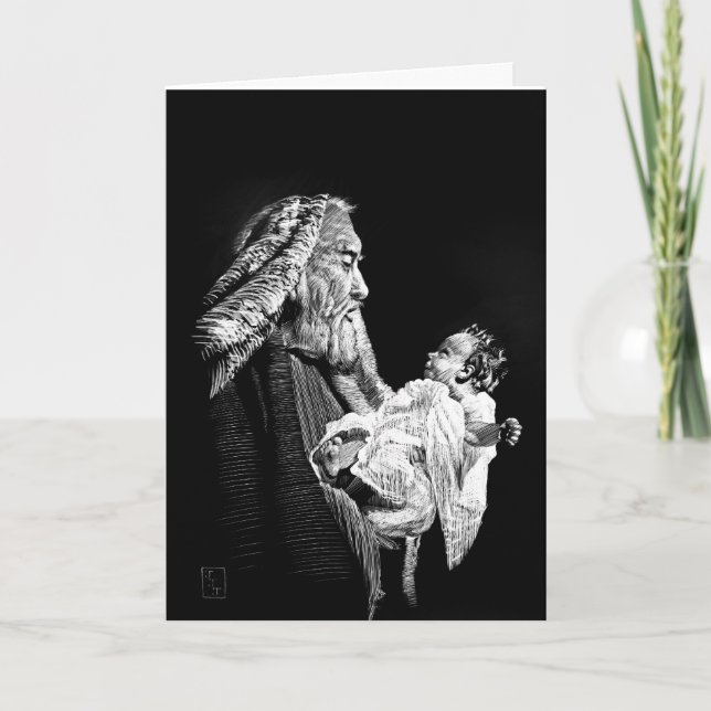 Lied der Simeon Gruß-Karte Feiertagskarte (Vorderseite)