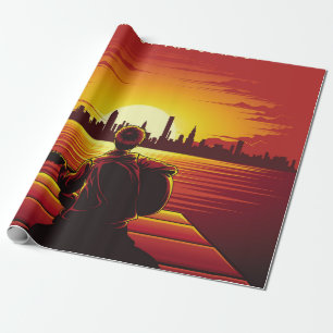 Lied der Sonnenuntergang Veranschaulichung Sonnenu Geschenkpapier