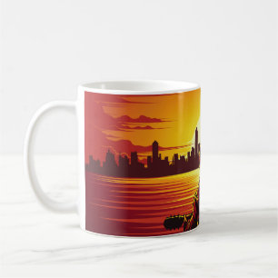 Lied der Sonnenuntergang Veranschaulichung Sonnenu Kaffeetasse