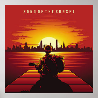 Lied der Sonnenuntergang Veranschaulichung Sonnenu Poster