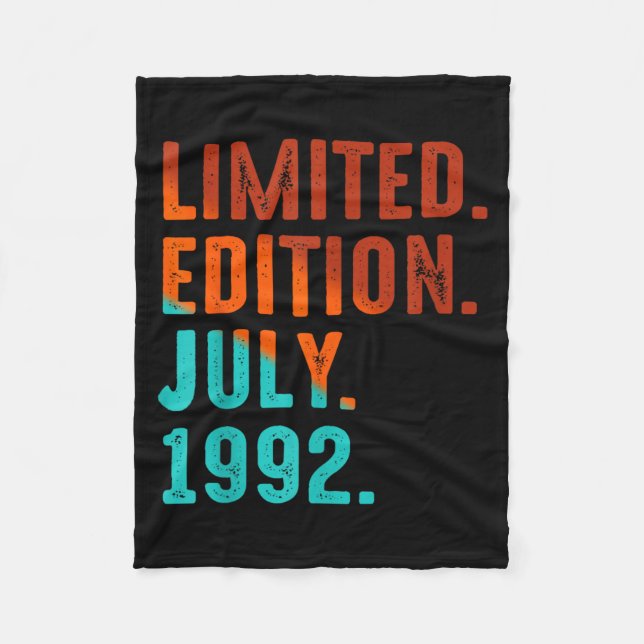 Lied Edition Juli 1992 Geburtstag Fleecedecke (Vorderseite)