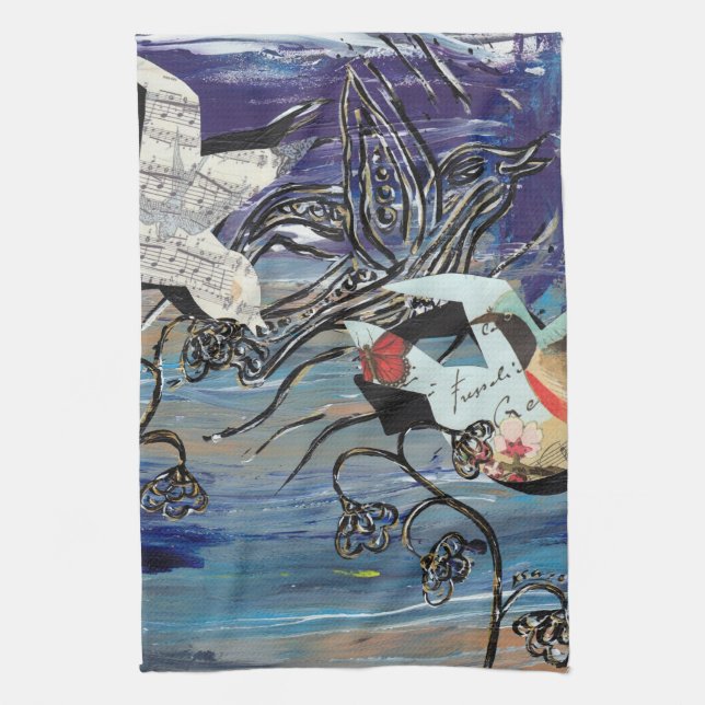 Lied-Vogel-Geschirrtuch Handtuch (Vertikal)