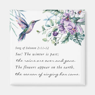 Lied von Solomon 2:11-12 Hummingbird Blume Bibel Magnet
