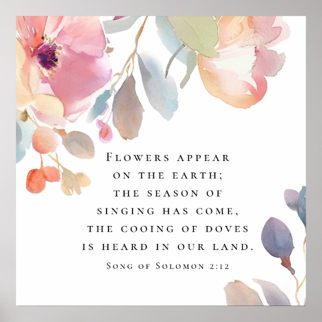 Lied von Solomon 2:12 Blume erscheint Bibelhochzei Poster (Vorne)
