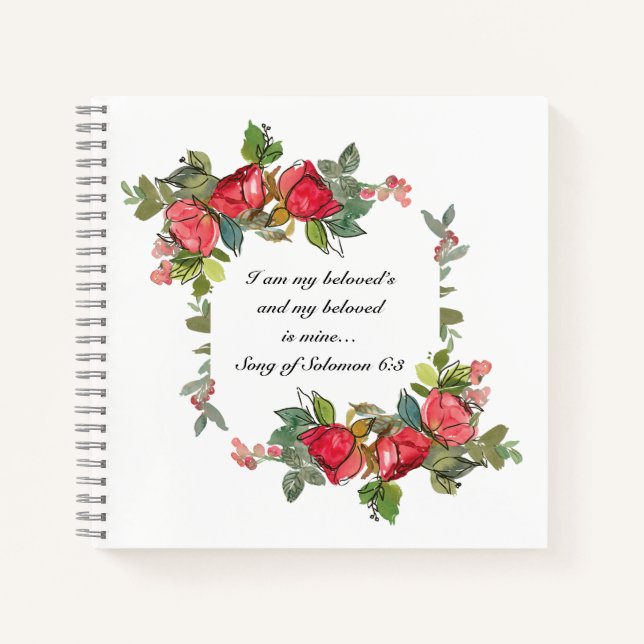 Lied von Solomon 6:3 Ich bin meine geliebten Rote  Notizbuch (Vorderseite)