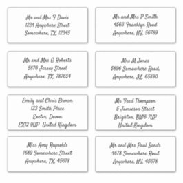 Lieferadresse des Empfängers für Script Aufkleber