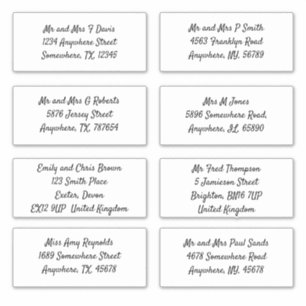 Lieferadresse des Empfängers für Script Aufkleber