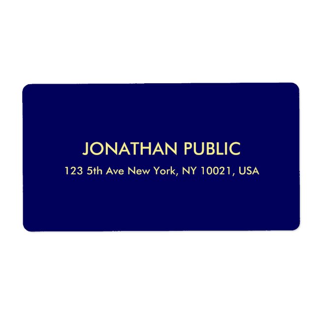 Lieferadresse für Navy Blue Gold Look Schriftart (Vorne)