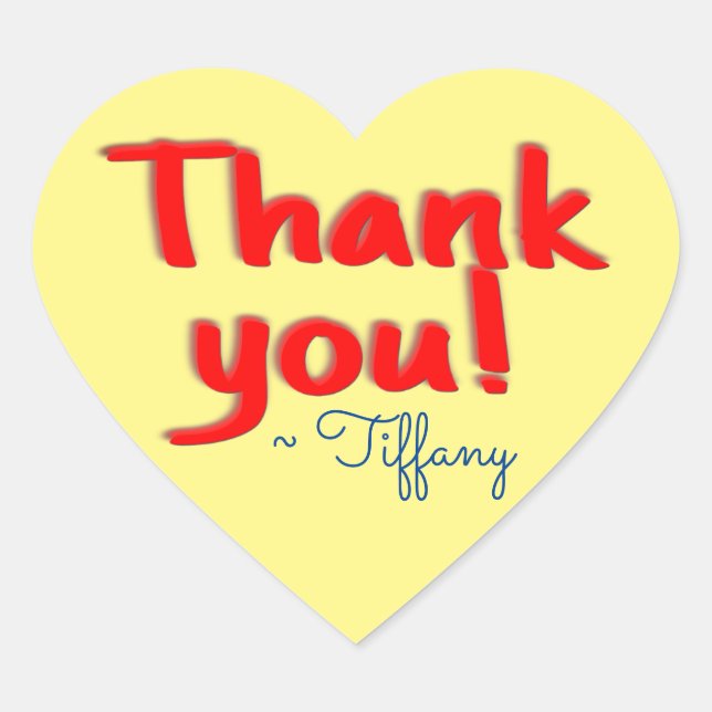Lieferer Vielen Dank Herz-Aufkleber (Vorderseite)