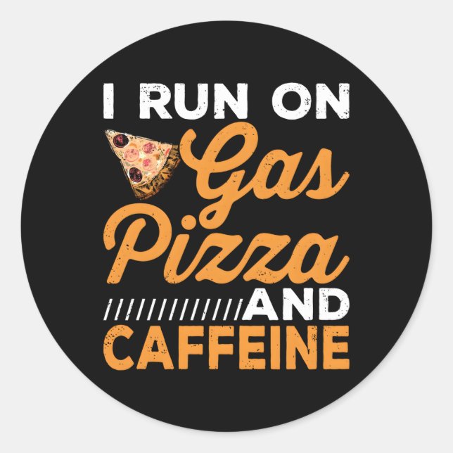 Lieferfahrerlauf bei Pizzareinstieg Runder Aufkleber (Vorderseite)