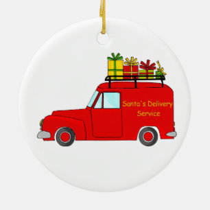 Lieferservice des Weihnachtsmanns Keramik Ornament