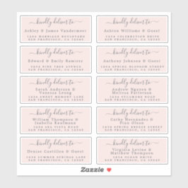 Lieferung an das Calligraphy Wedding Guest Address Aufkleber