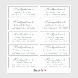 Lieferung an das Calligraphy Wedding Guest Address Aufkleber