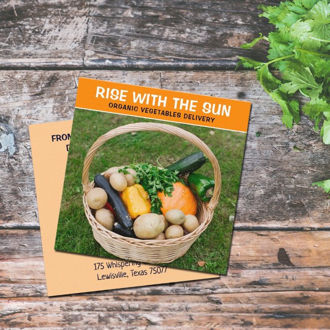 Lieferung Bio Gemüse, Quadratische Visitenkarte (Von Creator hochgeladen)