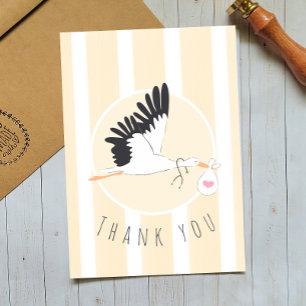 Lieferung der Dankeschön Stork Baby Card für IVF D Dankeskarte