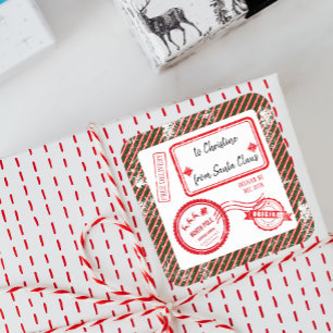 Lieferung der Post an den Nordpol von Weihnachten Quadratischer Aufkleber