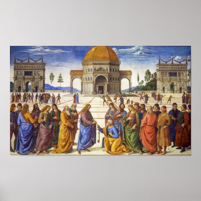 Lieferung der Schlüssel | Pietro Perugino | Poster (Vorne)
