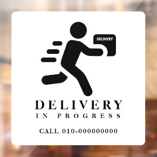 Lieferung im laufenden Paketpaket Fensteraufkleber