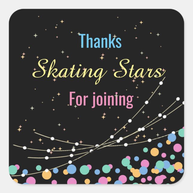 Lieferung von Glow & Roll Birhday Party Quadratischer Aufkleber (Vorderseite)