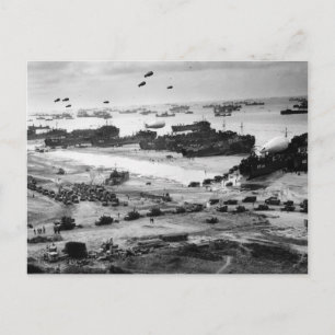Lieferung von Normandie-Strandgütern aus dem Zweit Postkarte