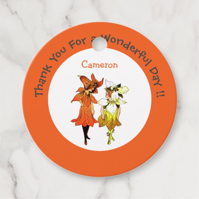 Lieferung von Party für die Blume von Trillium Tig Geschenkanhänger (Vorderseite)