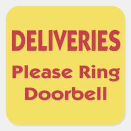 Lieferungen bitte an die Tür koppeln Quadratischer Aufkleber