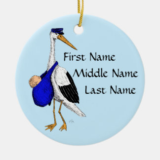Lieferungs-Storch-Baby-Verzierung Keramikornament