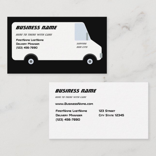 LieferVan Black Business Card Visitenkarte (Vorne/Hinten)