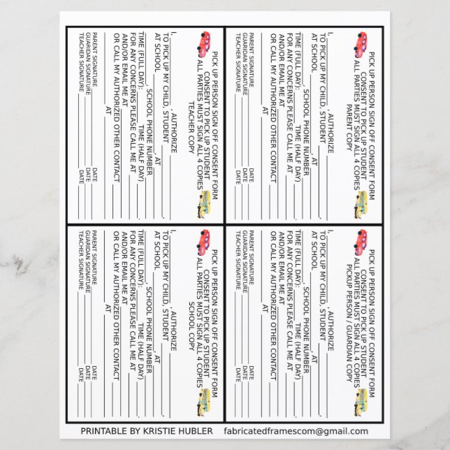 Lieferwagen der Kindergartenschule Einverständnisf (Vorderseite)